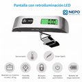 Balanza Digital De Viaje Para Valijas Equipaje Maleta 50kg Color Plateado