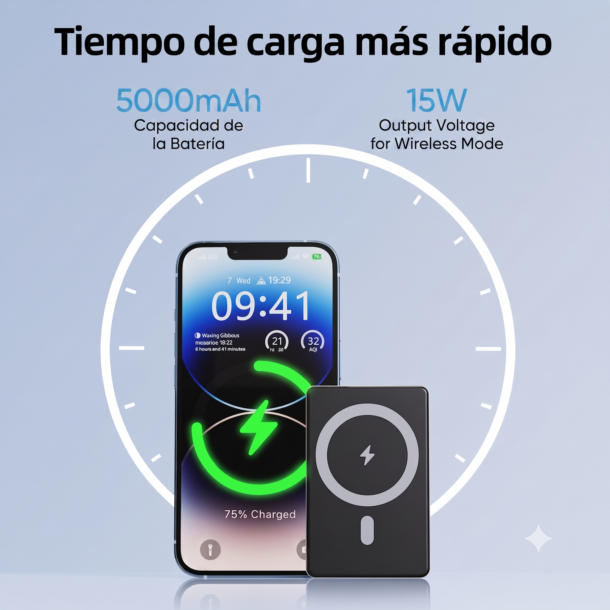 Powerbank Magsafe Ultrarápido Magnetico Ultrafino 5000mah