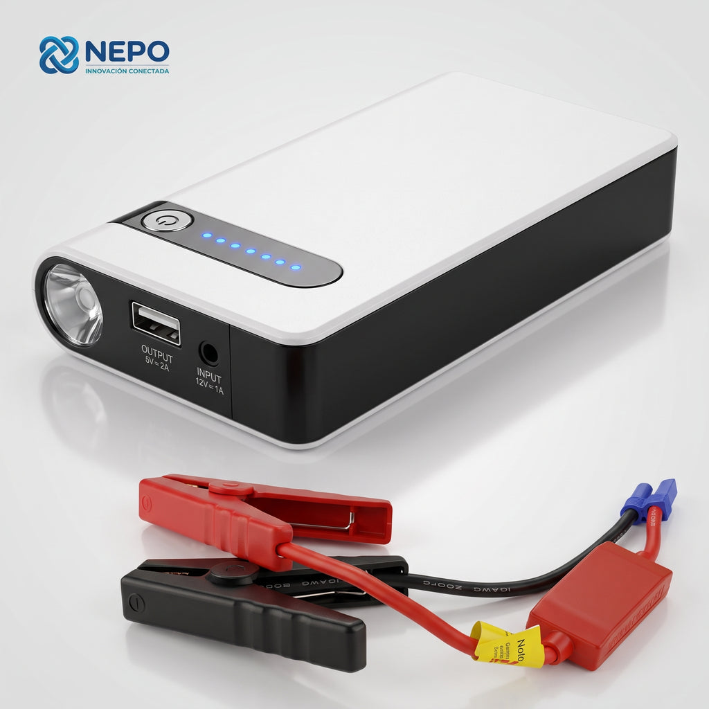 Arrancador De Auto Moto Portatil Powerbank 20000mah Estuche