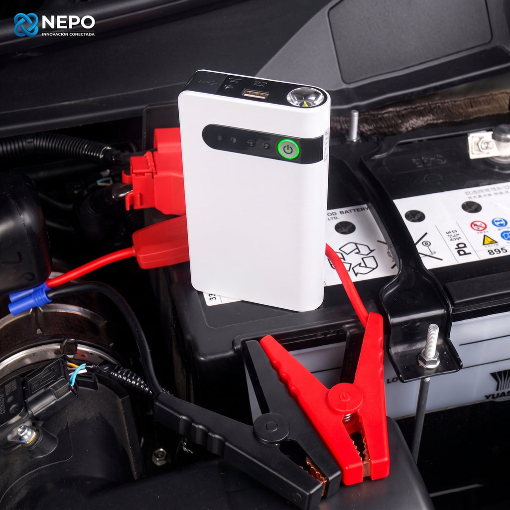 Arrancador De Auto Moto Portatil Powerbank 20000mah Estuche