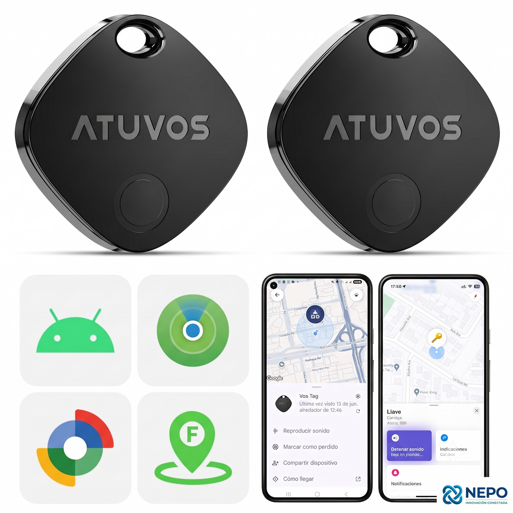 Rastreador GPS Inteligente Atuvos FindMy , IP67 (reistente al polvo y agua), bateria intercambiable C