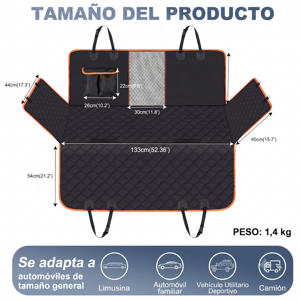 Funda Para Asiento De Coche Protector De Perro, Impermeable
