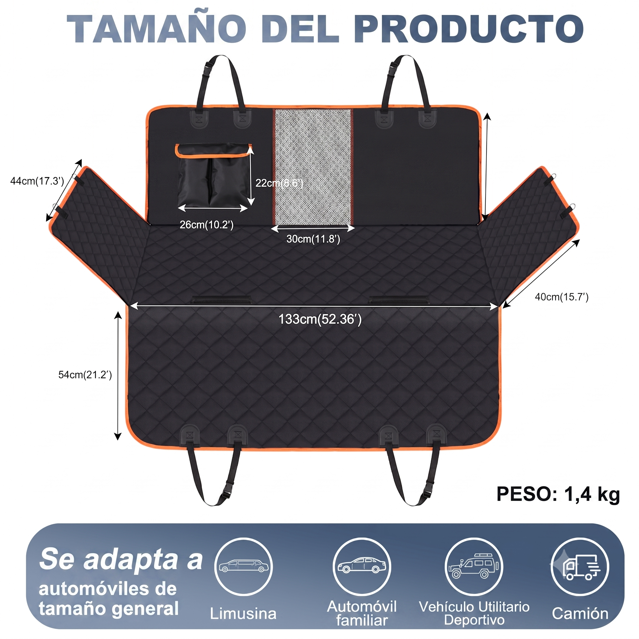 Funda Para Asiento De Coche Protector De Perro, Impermeable