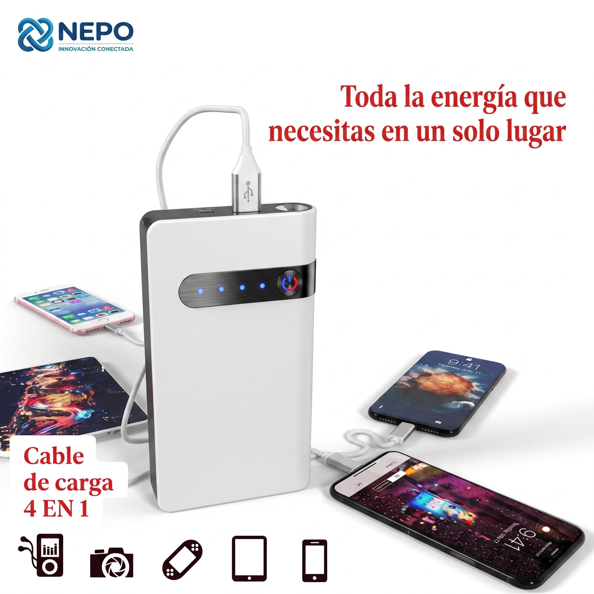 Arrancador De Auto Moto Portatil Powerbank 20000mah Estuche
