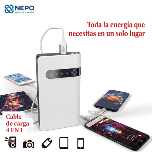 Arrancador De Auto Moto Portatil Powerbank 20000mah Estuche