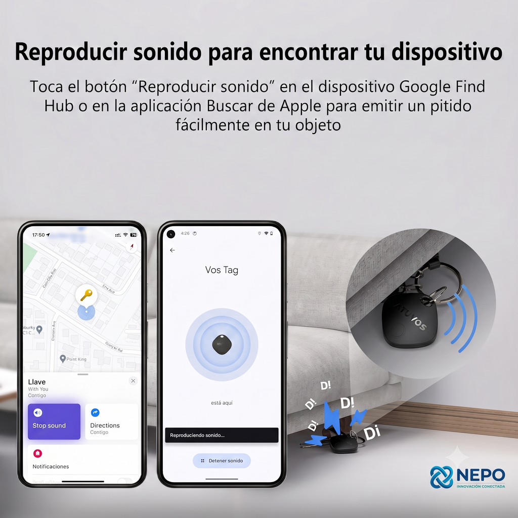 Rastreador GPS Inteligente Atuvos FindMy , IP67 (reistente al polvo y agua), bateria intercambiable C
