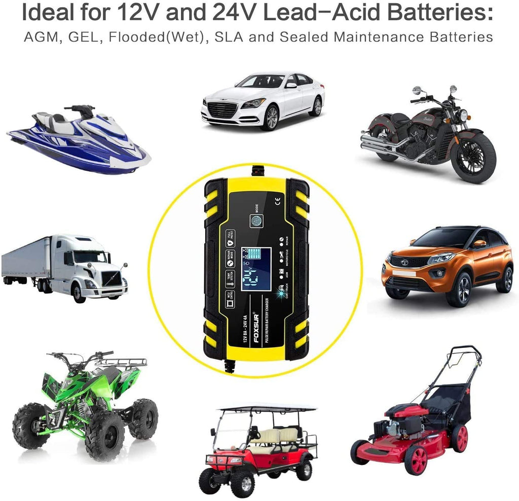 Cargador Bateria Portátil Inteligente 12v8a-24v4a Automatico