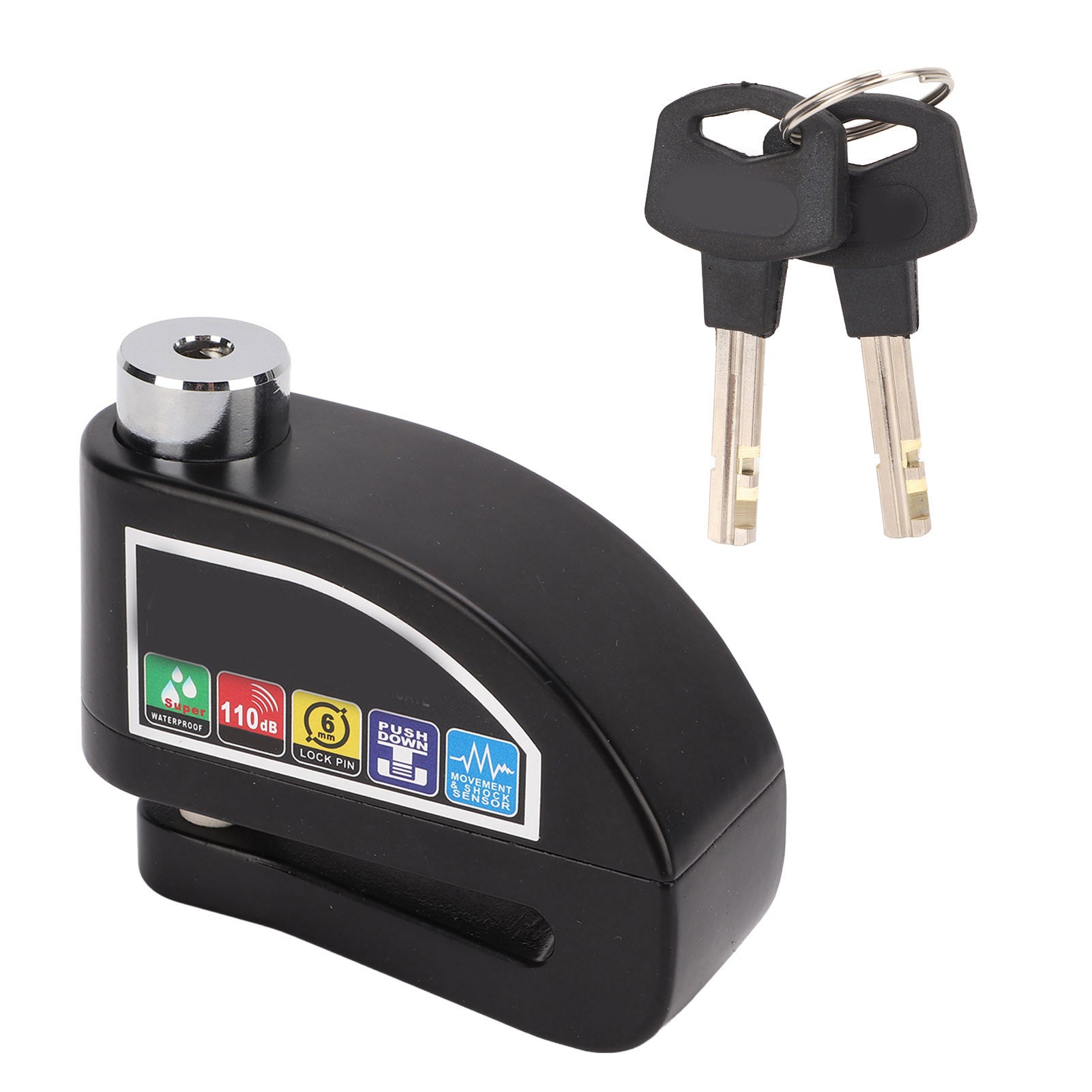 Candado Disco Freno Tranca Con Alarma Moto Bicicleta Negro NEPO