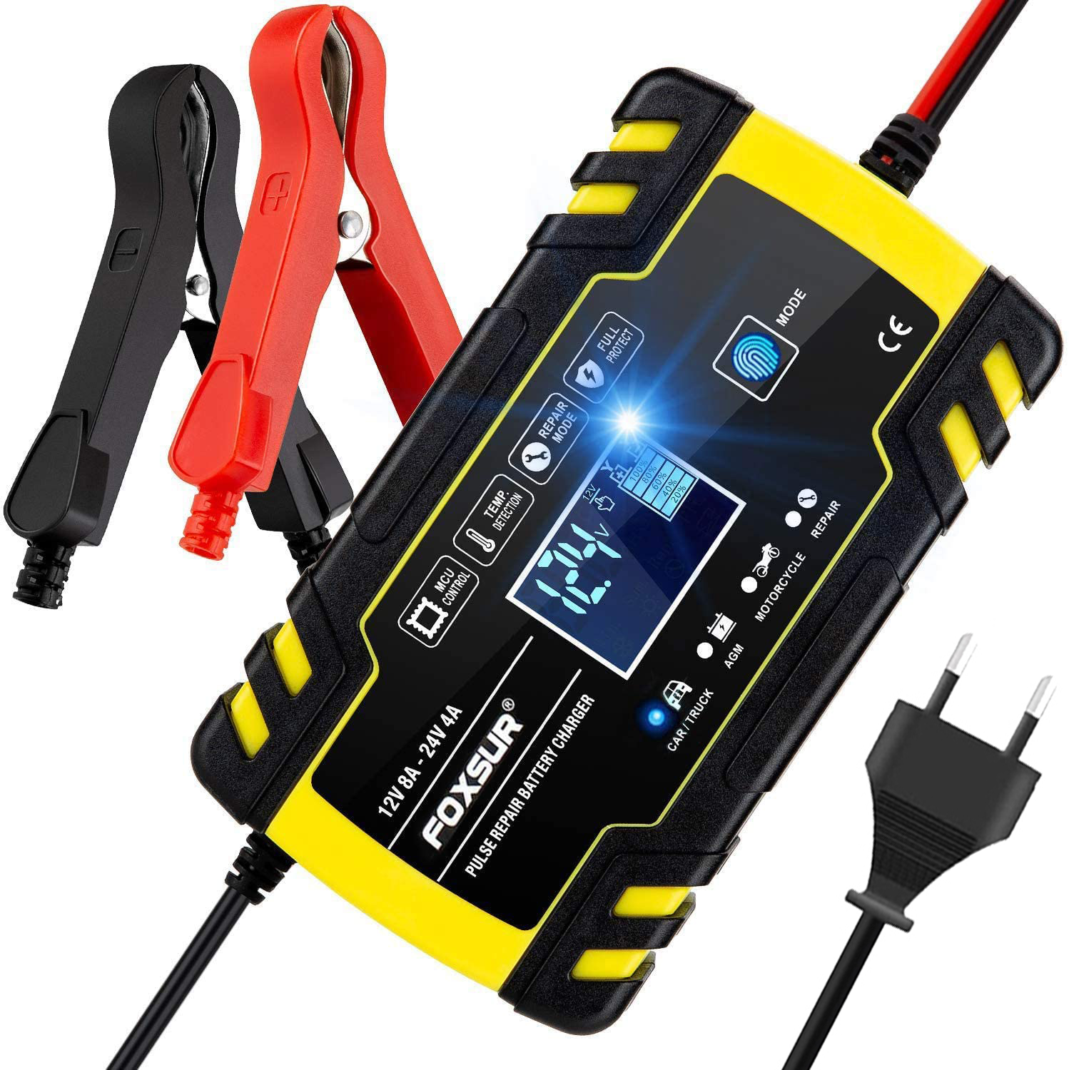 Cargador Bateria Portátil Inteligente 12v8a-24v4a Automatico