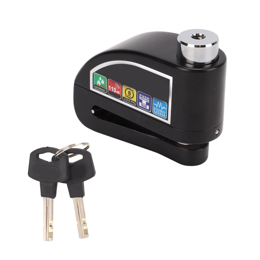 Candado Disco Freno Tranca Con Alarma Moto Bicicleta Negro NEPO