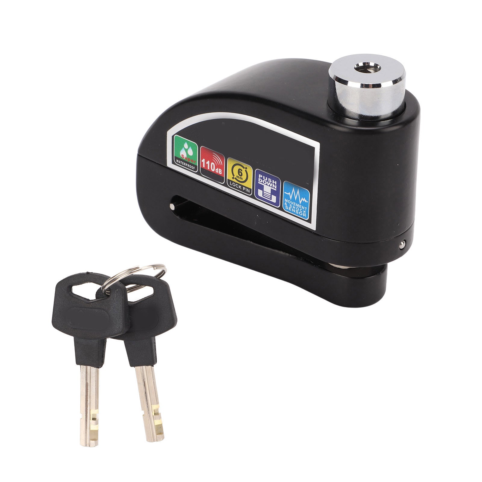 Candado Disco Freno Tranca Con Alarma Moto Bicicleta Negro NEPO