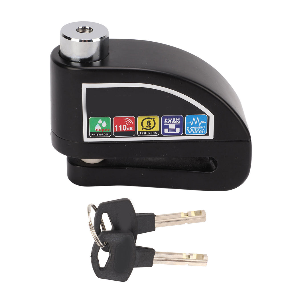 Candado Disco Freno Tranca Con Alarma Moto Bicicleta Negro NEPO