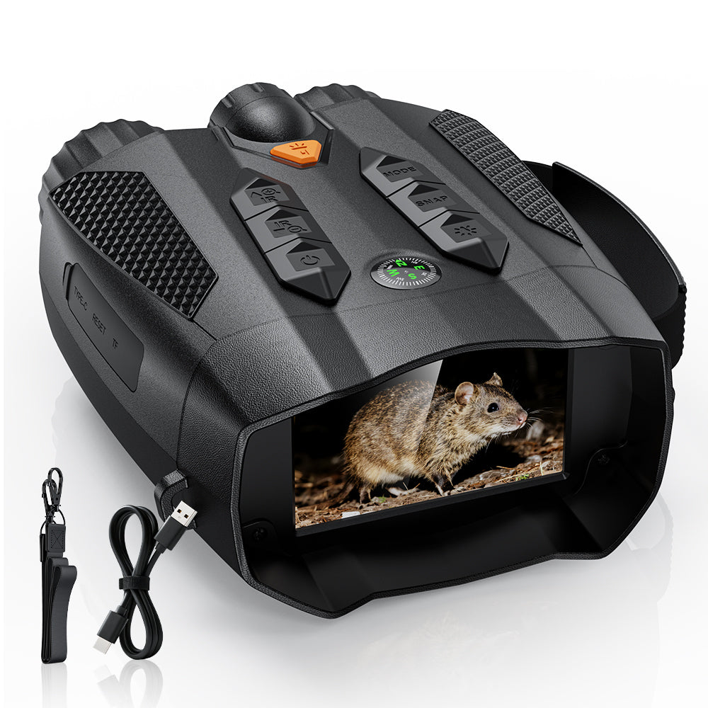 Binoculares / Visor de Visión Nocturna Infrarroja 4K Ultra HD – Pantalla IPS 3.0" – Alcance 800m – Zoom Digital 10x