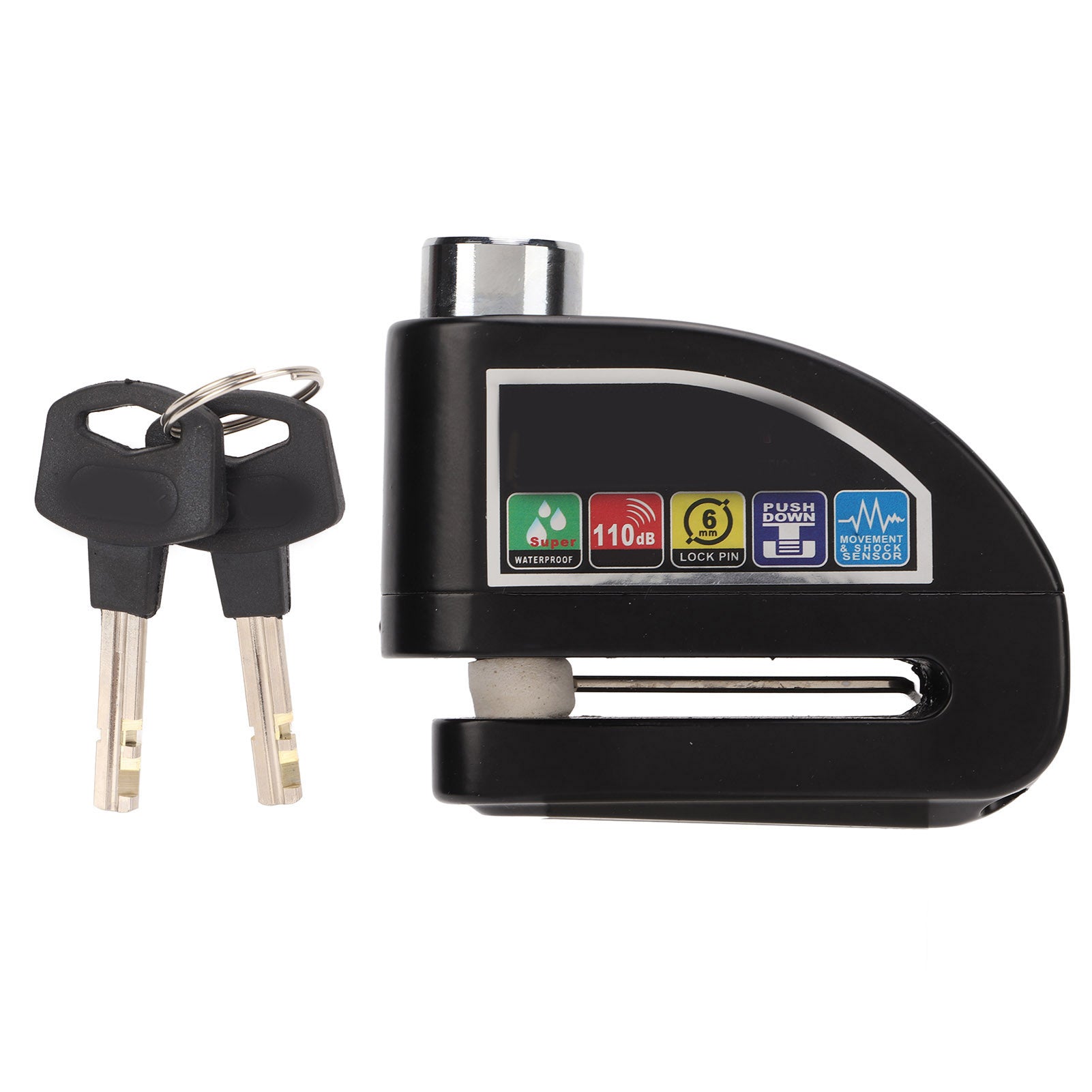 Candado Disco Freno Tranca Con Alarma Moto Bicicleta Negro NEPO