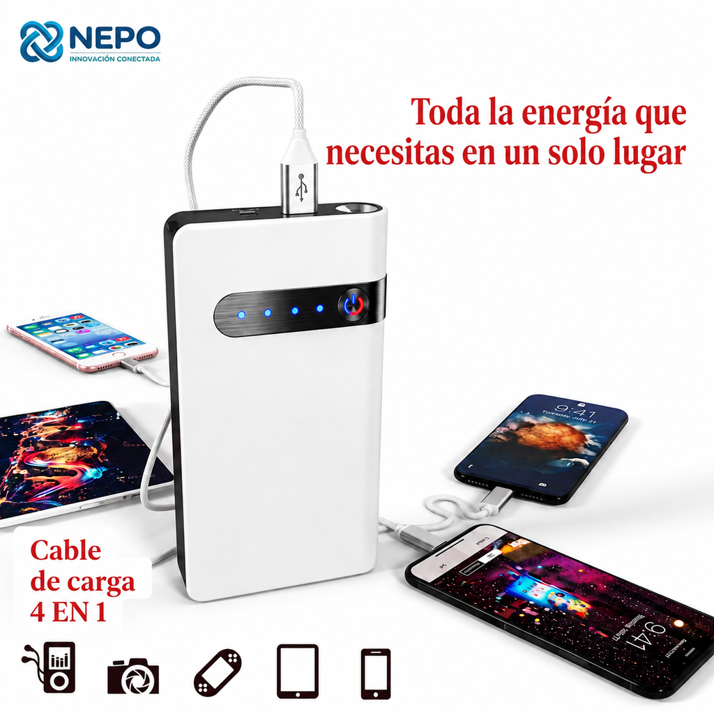 Arrancador De Auto Moto Portatil Powerbank 20000mah Estuche